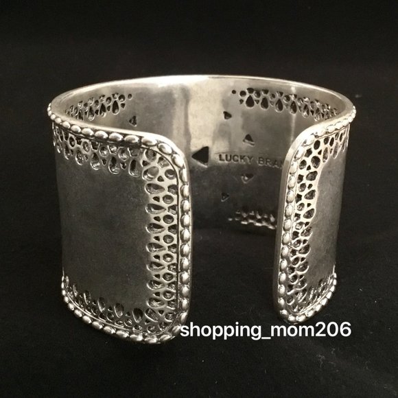 Lucky Brand Silver Tone Wide Cuff Bangle - Picture 4 of 5